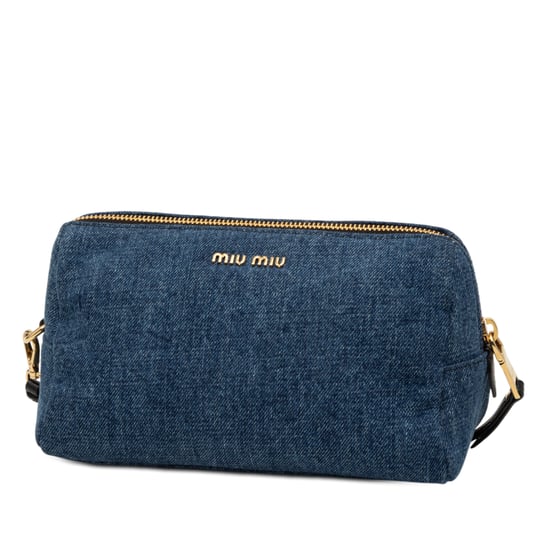 Cartera de muñeca con logo bordado de denim de segunda mano - Image 3