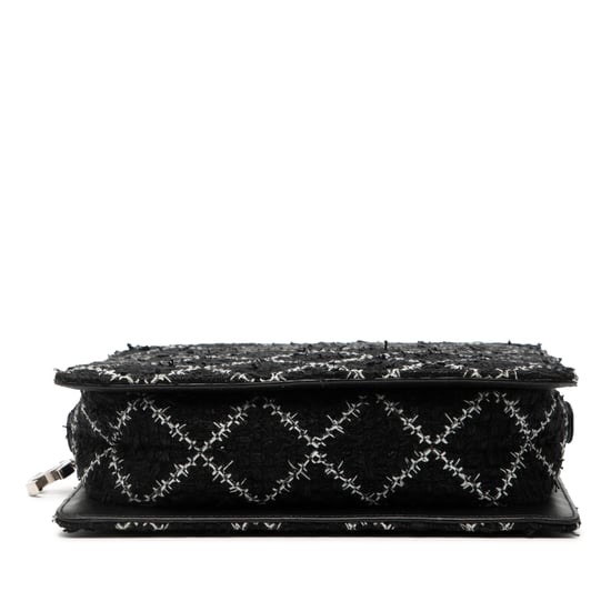 Bolso de compra de cadena con cremallera de tweed y resina de segunda mano - Image 3
