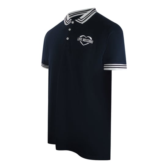 Polo Azul Marino Con Logo De Corazón Pequeño De Love Moschino - Image 1