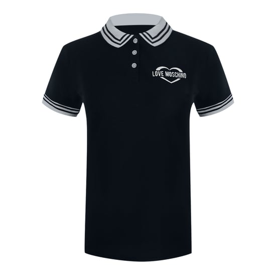 Polo Azul Marino Con Logo De Corazón Pequeño De Love Moschino - Image 3