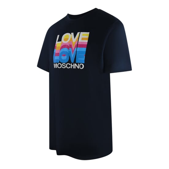 Camiseta Azul Marino Love Moschino Con Logotipo Grande Y Colorido De Love - Image 2