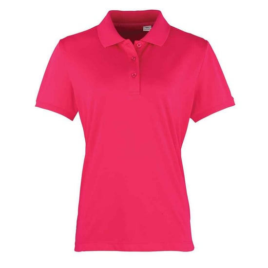Premier Womens/Ladies Coolchecker Polo Shirt (Hot Pink) - Image 1