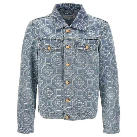 Chaqueta Vaquera Azul Blanqueada Con Monograma Clásico De Casablanca - Image 1