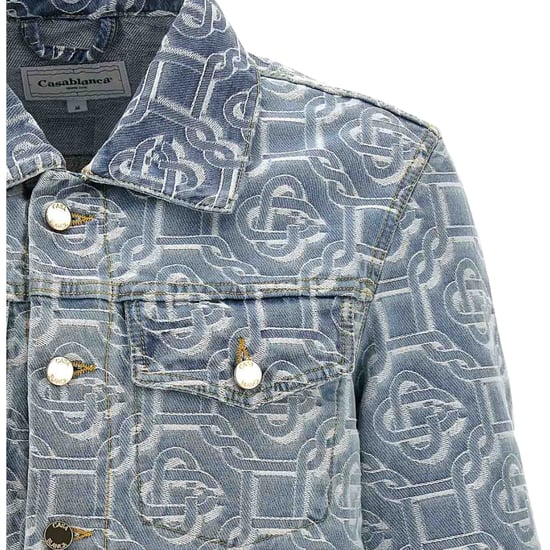 Chaqueta Vaquera Azul Blanqueada Con Monograma Clásico De Casablanca - Image 3