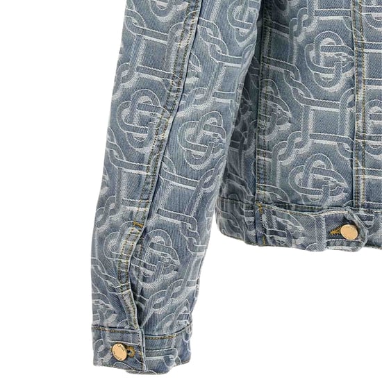 Chaqueta Vaquera Azul Blanqueada Con Monograma Clásico De Casablanca - Image 4