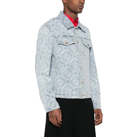 Chaqueta Vaquera Azul Blanqueada Con Monograma Clásico De Casablanca - Image 5