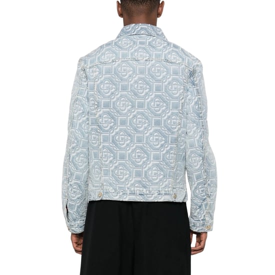 Chaqueta Vaquera Azul Blanqueada Con Monograma Clásico De Casablanca - Image 6