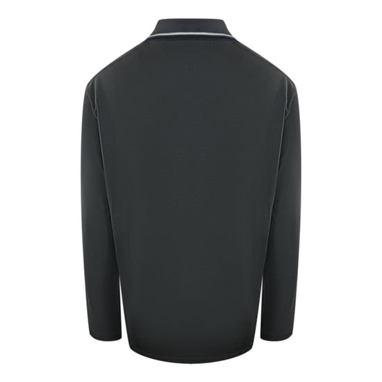 Polo Fred Perry De Manga Larga En Gris Metalizado Con Cuello Con Ribete Doble Blanco - Image 2