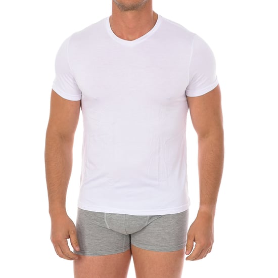 Camiseta interior de manga corta para hombre de bambú Q603 - Image 1