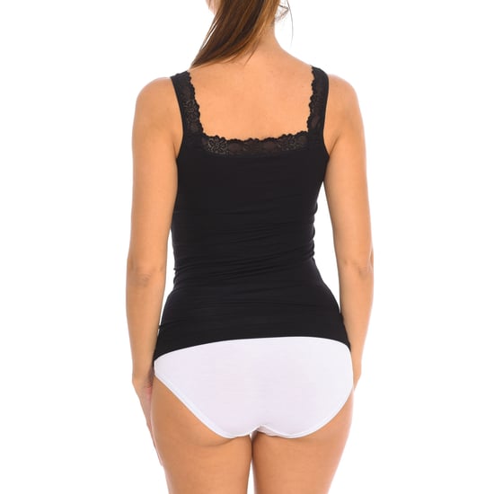 Camiseta Interior de Mujer con Tirantes Finos de Bambú y Encaje Q706 - Image 3