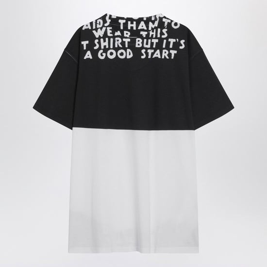 Camiseta de algodón blanca/negra con ayuda - Image 1