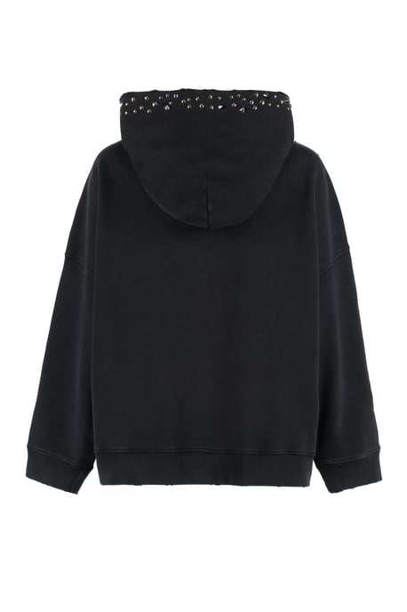 Sudadera de algodón negra oversize - Image 2