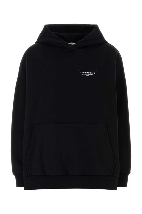 Sudadera de algodón negra oversize - Image 2