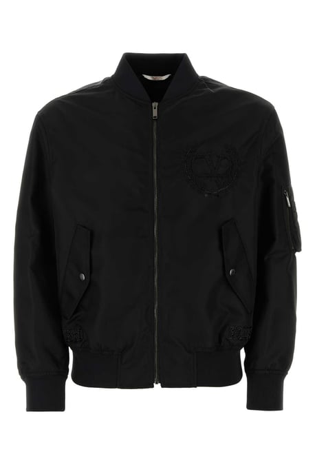 Chaqueta Bomber de Nailon Negra - Image 1