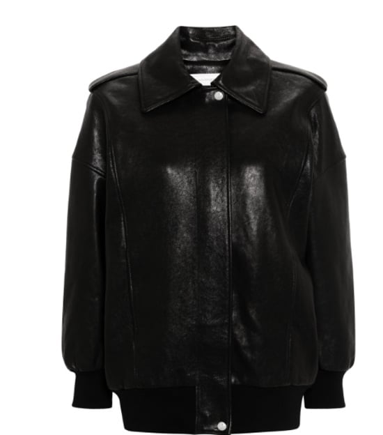 Chaqueta de Cuero Negra con Hombreras - Image 5