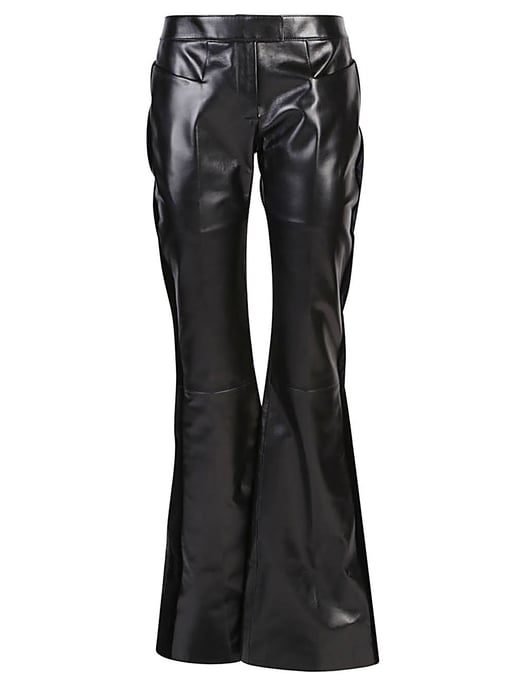 Pantalones de cuero y terciopelo acampanados - Image 1
