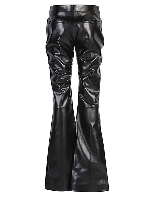 Pantalones de cuero y terciopelo acampanados - Image 2