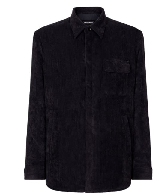 Camisa de botones de pana elástica negra - Image 5