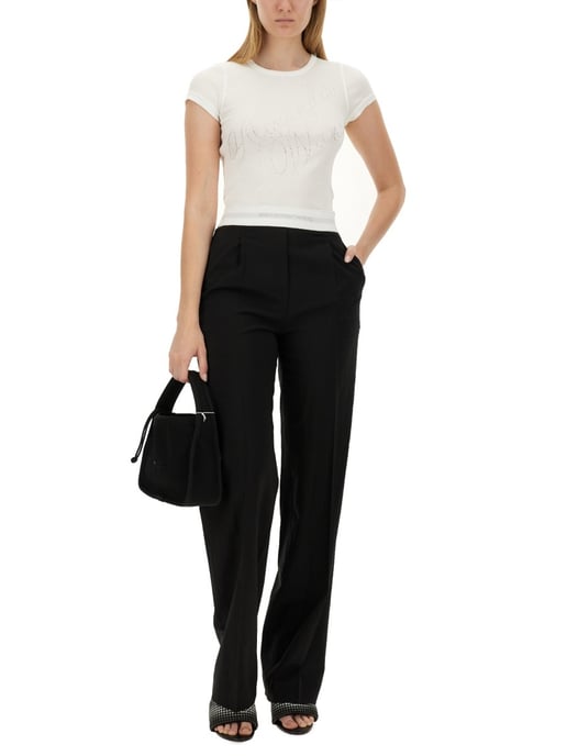 Pantalón Plisado de Cintura Alta con Elástico con Logo - Image 2