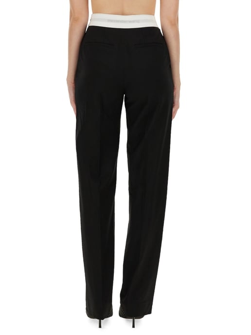 Pantalón Plisado de Cintura Alta con Elástico con Logo - Image 3