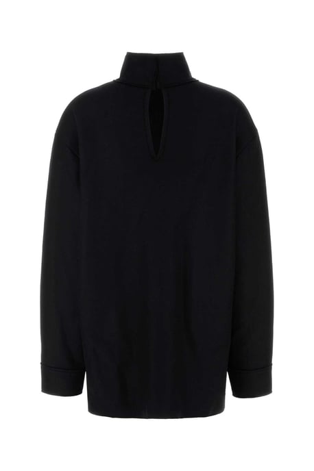 Blusa de Mezcla de Lana Negra - Image 2