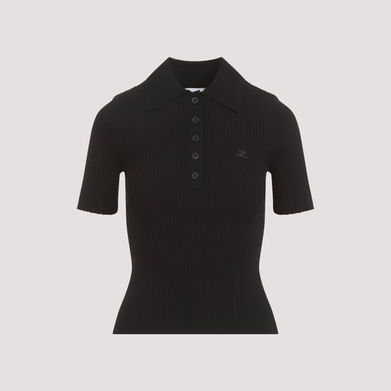 Camisa Polo de Mezcla de Viscos H negra - Image 1