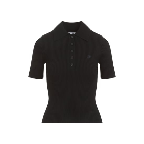 Camisa Polo de Mezcla de Viscos H negra - Image 4