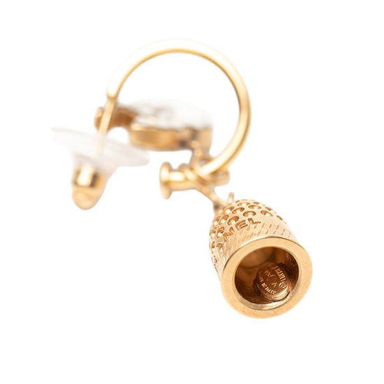 Pendientes de Campana Colgantes de Esmalte CC Chapados en Oro de Segunda Mano - Image 3