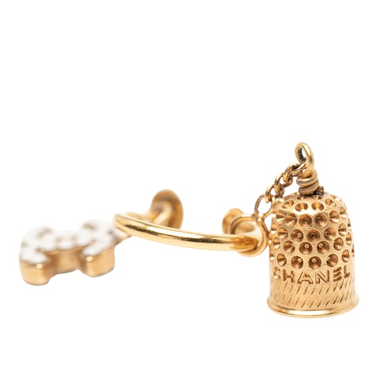 Pendientes de Campana Colgantes de Esmalte CC Chapados en Oro de Segunda Mano - Image 4