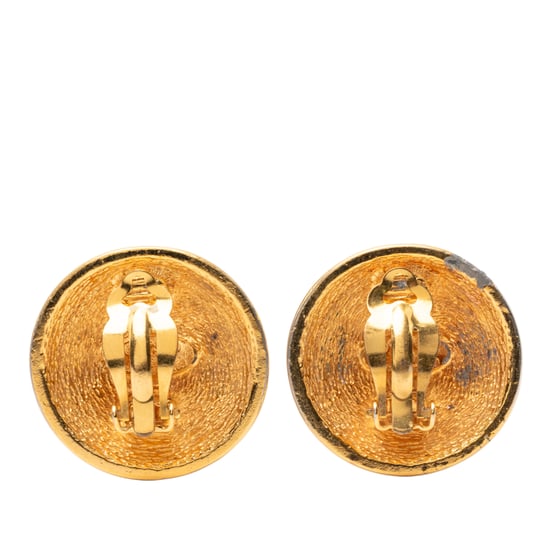 Pendientes Colgantes Redondos Acolchados Cc Baño de Oro de Segunda Mano - Image 2