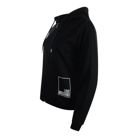 Sudadera Con Capucha Negra Y Cremallera Love Moschino Con Logo Pequeño En Caja Blanca - Image 2