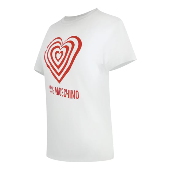 Camiseta Blanca Love Moschino Con Logotipo De Corazón Rojo Grande - Image 2