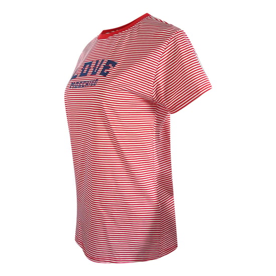 Camiseta De Rayas Rojas Y Blancas Con Logo Azul De Love Moschino - Image 2