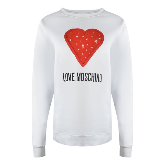 Sudadera Blanca Con Logo De Corazón Rojo Grande De Love Moschino - Image 1
