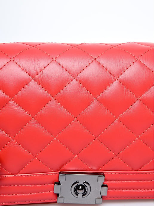 Anna Luchini Rojo Bolso de cuero - Image 3