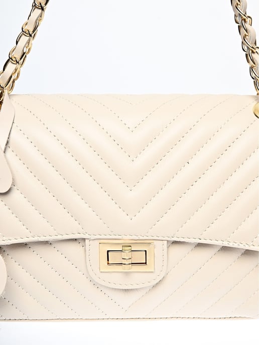 Roberta M Beige Bolso de cuero - Image 3