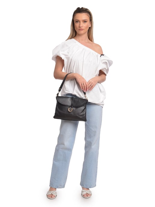 Anna Luchini Negro Bolso de cuero - Image 5