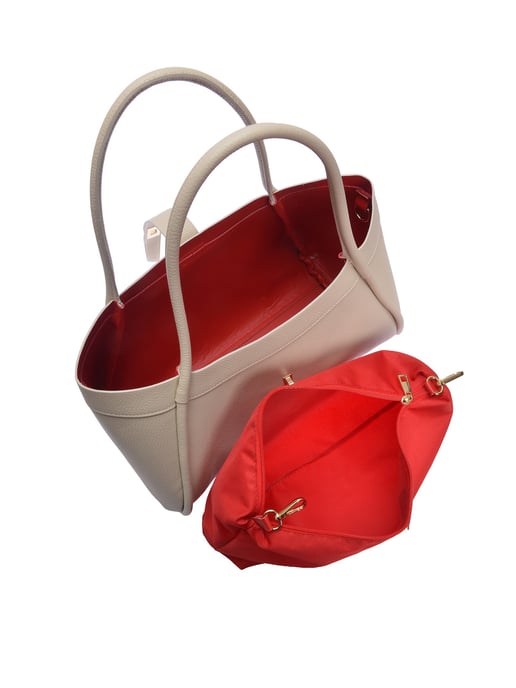 Luisa Vannini Beige Bolso de cuero - Image 4