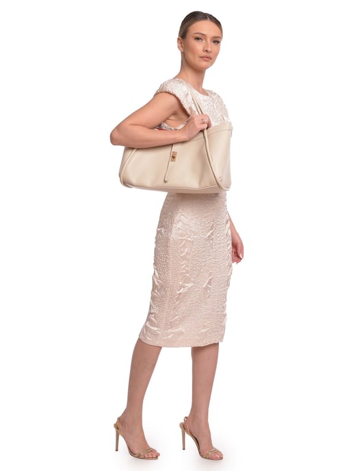 Luisa Vannini Beige Bolso de cuero - Image 5