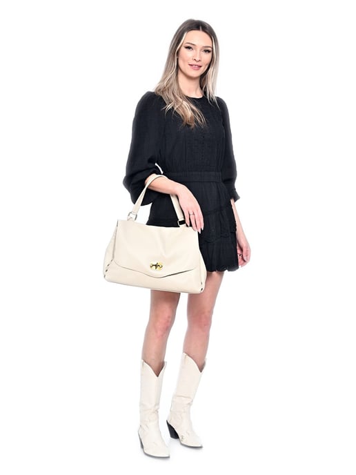 Anna Luchini Beige Bolso de cuero - Image 5