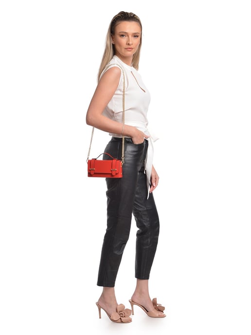 Isabella Rhea Rojo Bolso de cuero - Image 5