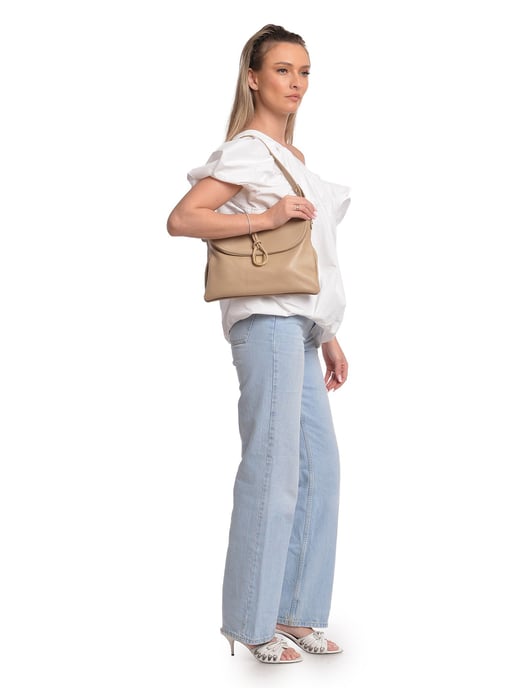 Anna Luchini Beige Bolso de cuero - Image 5