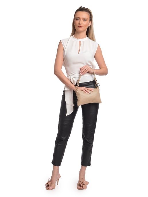 Anna Luchini Beige Bolso de cuero - Image 5