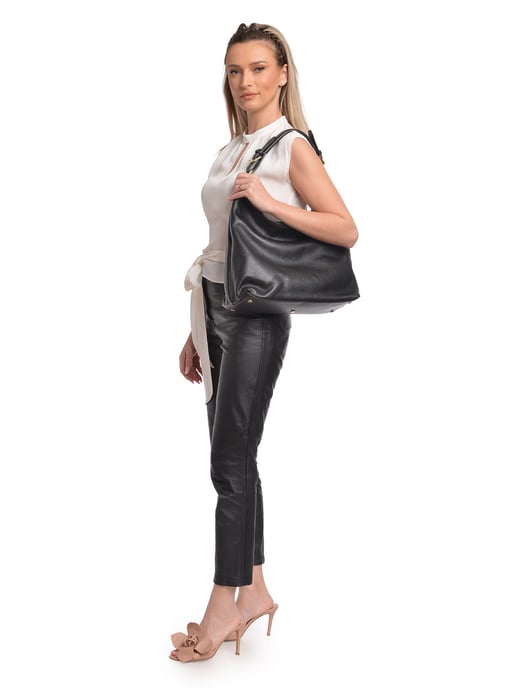 Anna Luchini Negro Bolso de cuero - Image 5