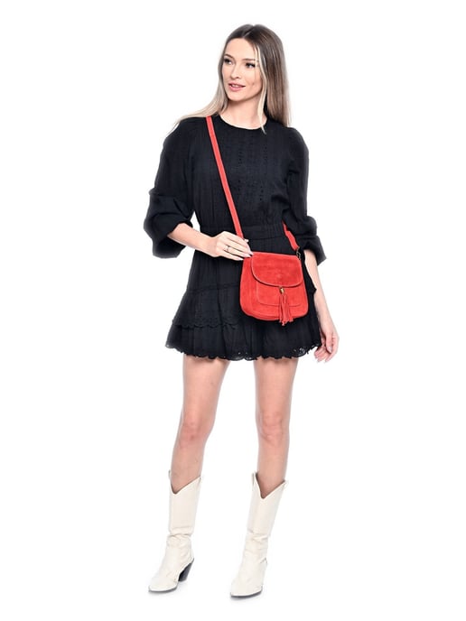 Anna Luchini Rojo Bolso de cuero - Image 5