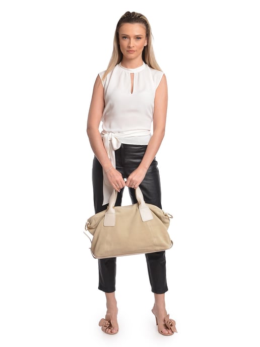 Anna Luchini Beige Bolso de cuero - Image 5