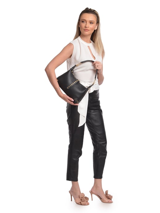Anna Luchini Negro Bolso de cuero - Image 5