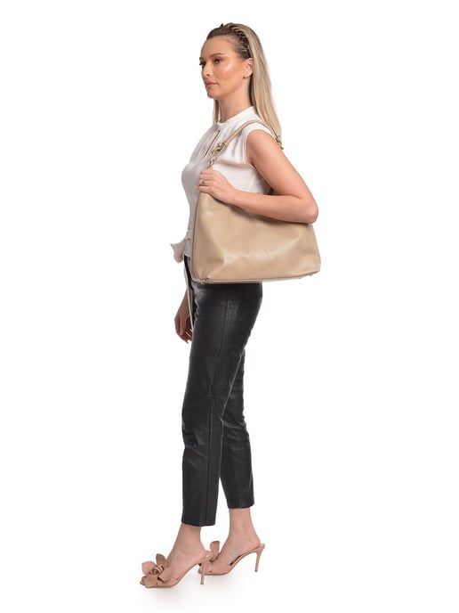 Anna Luchini Beige Bolso de cuero - Image 5