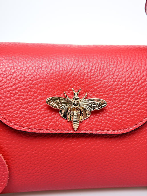 Anna Luchini Rojo Bolso de cuero - Image 3