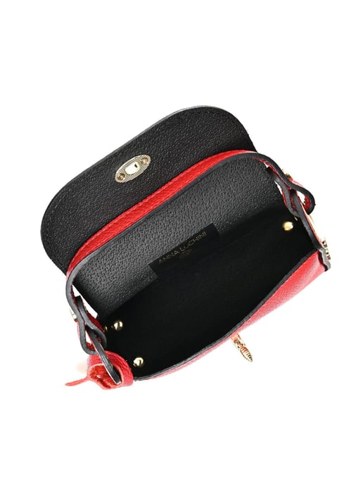 Anna Luchini Rojo Bolso de cuero - Image 4